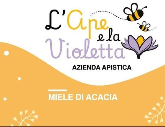Etichetta del miele di acacia L'Ape e la Violetta