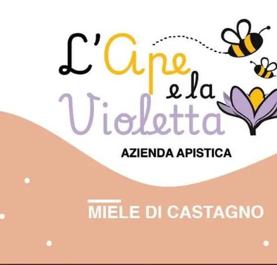 Etichetta del miele di castagno L'Ape e la Violetta