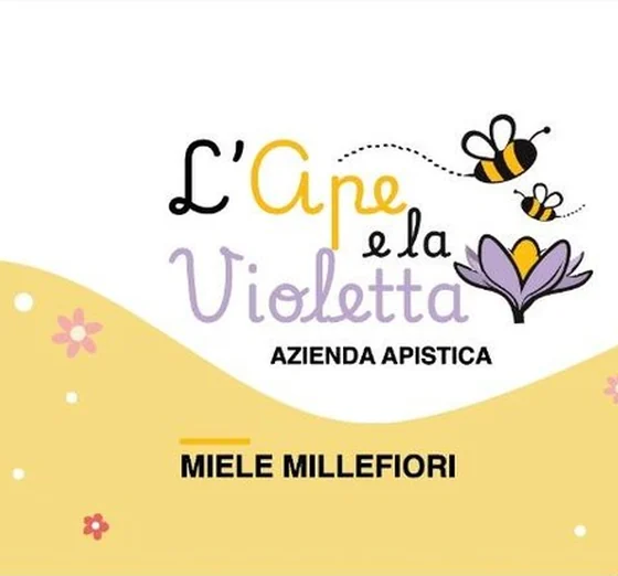 Etichetta del miele millefiori L'Ape e la Violetta